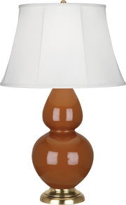 Robert Abbey (1757) Double Gourd Table Lamp with Ivory Stretched Fabric Shade