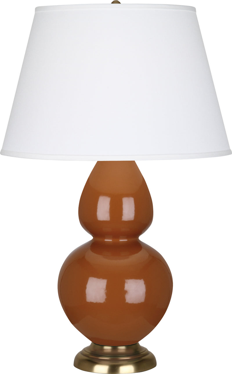 Robert Abbey (1757X) Double Gourd Table Lamp with Pearl Dupioni Fabric Shade