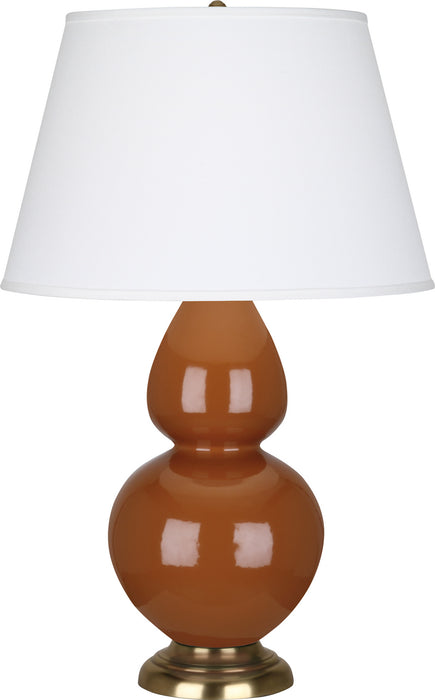 Robert Abbey (1757X) Double Gourd Table Lamp with Pearl Dupioni Fabric Shade