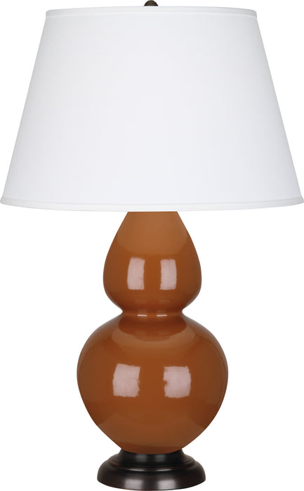 Robert Abbey (1758X) Double Gourd Table Lamp with Pearl Dupioni Fabric Shade