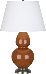 Robert Abbey (1759X) Double Gourd Table Lamp with Pearl Dupioni Fabric Shade