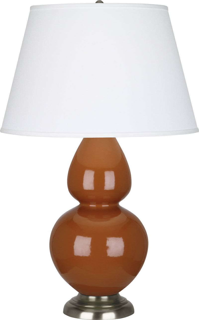 Robert Abbey (1759X) Double Gourd Table Lamp with Pearl Dupioni Fabric Shade