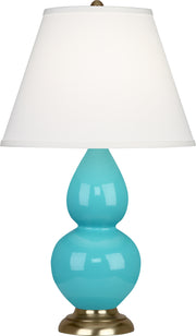Robert Abbey (1760X) Small Double Gourd Accent Lamp with Pearl Dupioni Fabric Shade