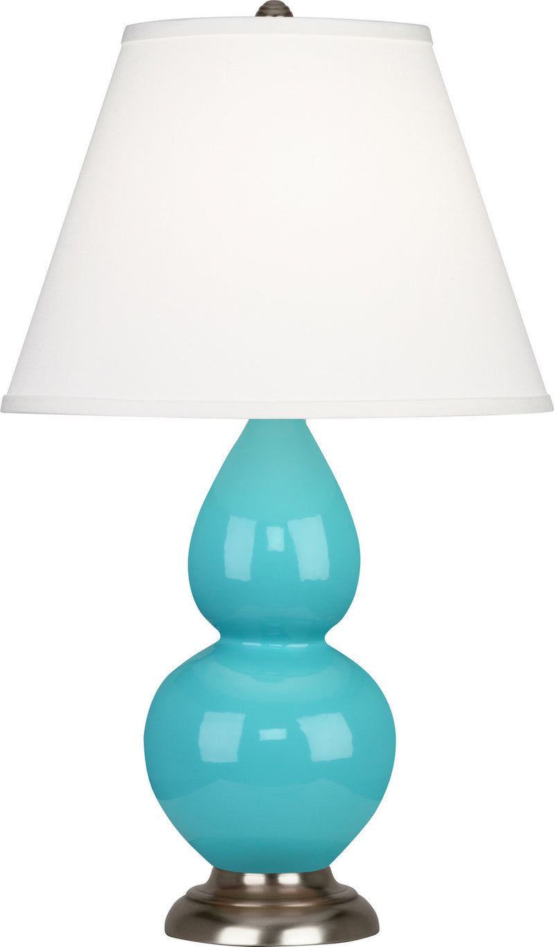 Robert Abbey (1761X) Small Double Gourd Accent Lamp with Pearl Dupioni Fabric Shade