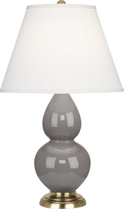 Robert Abbey (1768X) Small Double Gourd Accent Lamp with Pearl Dupioni Fabric Shade
