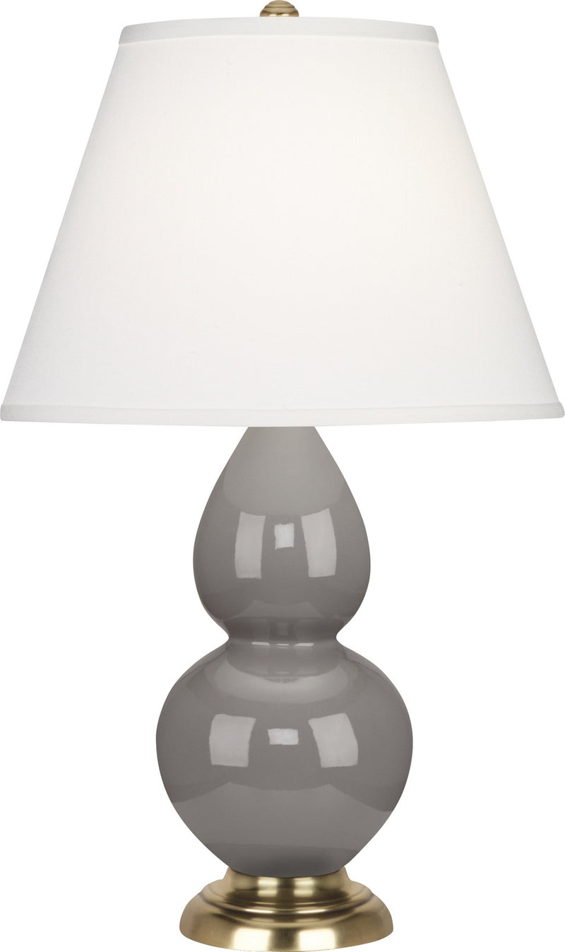 Robert Abbey (1768X) Small Double Gourd Accent Lamp with Pearl Dupioni Fabric Shade