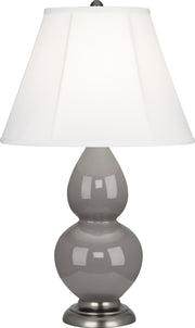 Robert Abbey (1770) Small Double Gourd Accent Lamp with Ivory Stretched Fabric Shade
