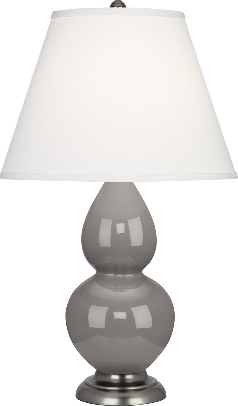 Robert Abbey (1770X) Small Double Gourd Accent Lamp with Pearl Dupioni Fabric Shade