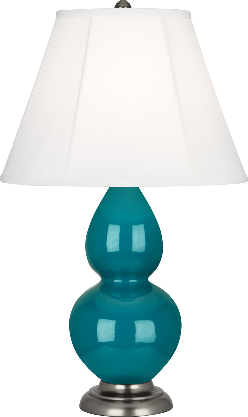 Robert Abbey (1773) Small Double Gourd Accent Lamp with Ivory Stretched Fabric Shade