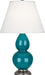 Robert Abbey (1773X) Small Double Gourd Accent Lamp with Pearl Dupioni Fabric Shade