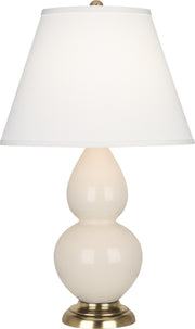 Robert Abbey (1774X) Small Double Gourd Accent Lamp with Pearl Dupioni Fabric Shade
