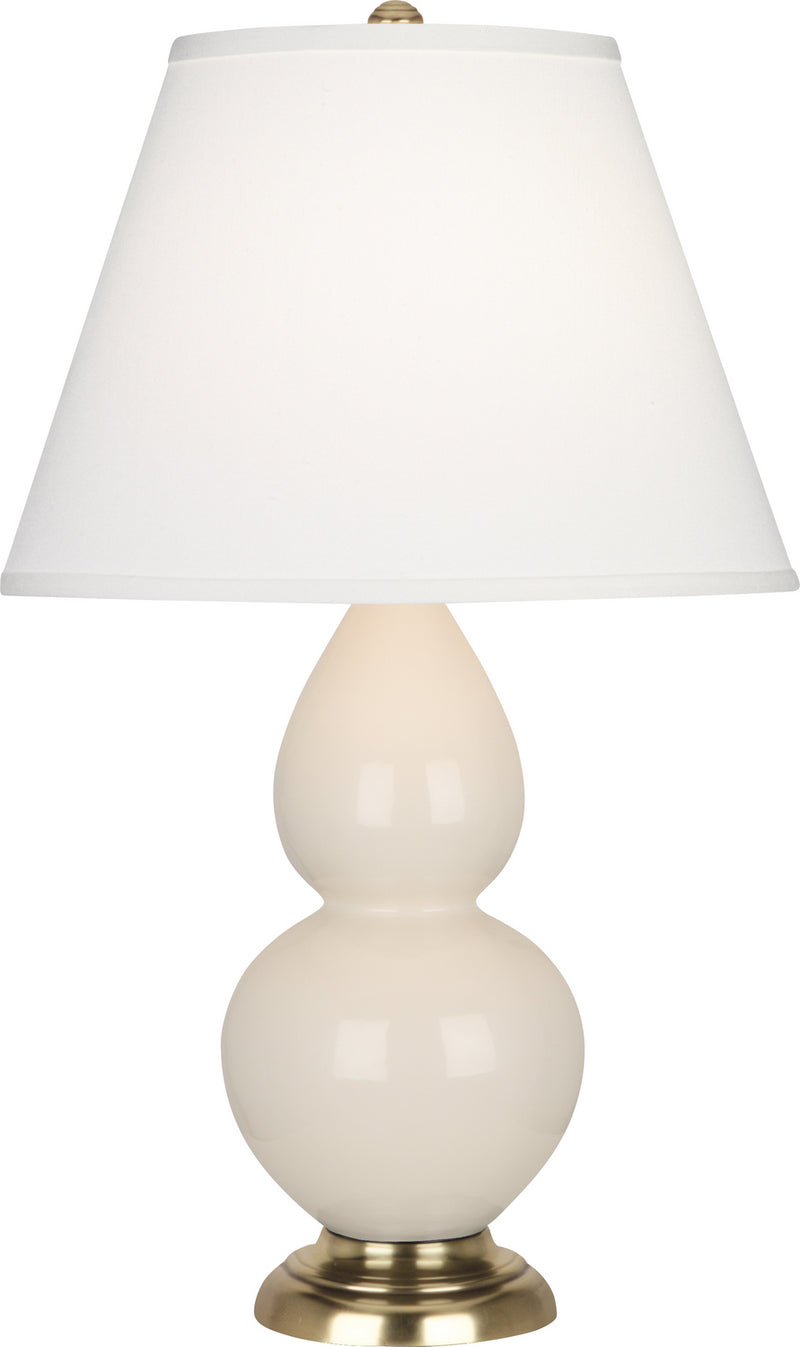 Robert Abbey (1774X) Small Double Gourd Accent Lamp with Pearl Dupioni Fabric Shade