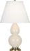 Robert Abbey (1774X) Small Double Gourd Accent Lamp with Pearl Dupioni Fabric Shade