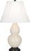Robert Abbey (1775) Small Double Gourd Accent Lamp with Ivory Stretched Fabric Shade