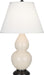 Robert Abbey (1775X) Small Double Gourd Accent Lamp with Pearl Dupioni Fabric Shade