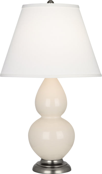 Robert Abbey (1776X) Small Double Gourd Accent Lamp with Pearl Dupioni Fabric Shade