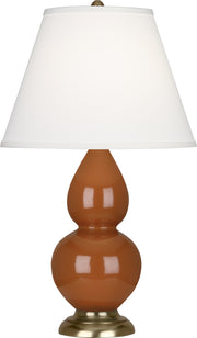 Robert Abbey (1777X) Small Double Gourd Accent Lamp with Pearl Dupioni Fabric Shade