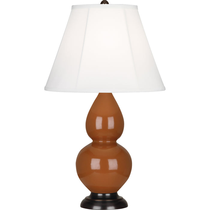 Robert Abbey (1778) Small Double Gourd Accent Lamp with Ivory Stretched Fabric Shade