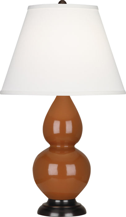 Robert Abbey (1778X) Small Double Gourd Accent Lamp with Pearl Dupioni Fabric Shade