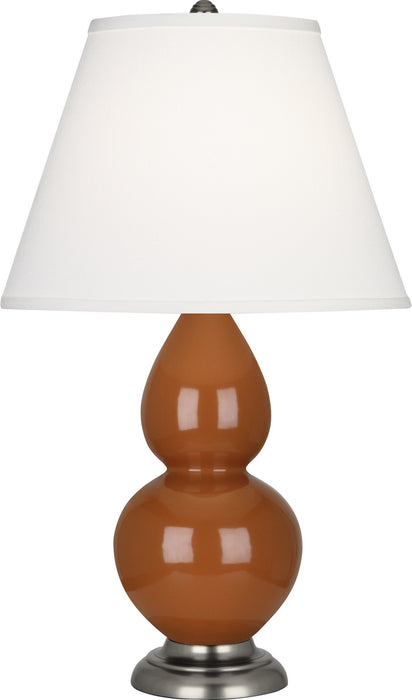 Robert Abbey (1779X) Small Double Gourd Accent Lamp with Pearl Dupioni Fabric Shade