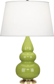 Robert Abbey (243X) Small Triple Gourd Accent Lamp with Pearl Dupioni Fabric Shade