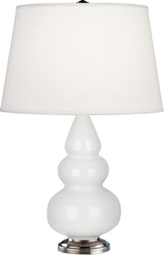 Robert Abbey (281X) Small Triple Gourd Accent Lamp with Pearl Dupioni Fabric Shade
