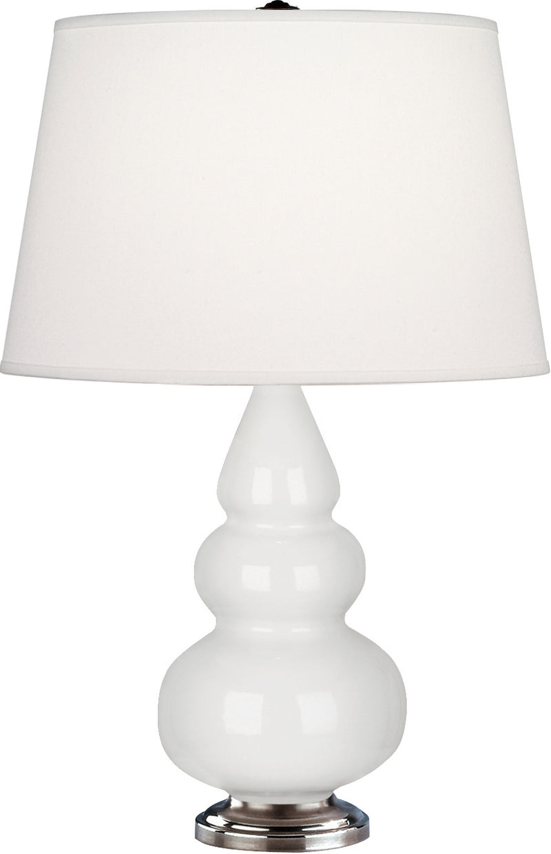Robert Abbey (281X) Small Triple Gourd Accent Lamp with Pearl Dupioni Fabric Shade