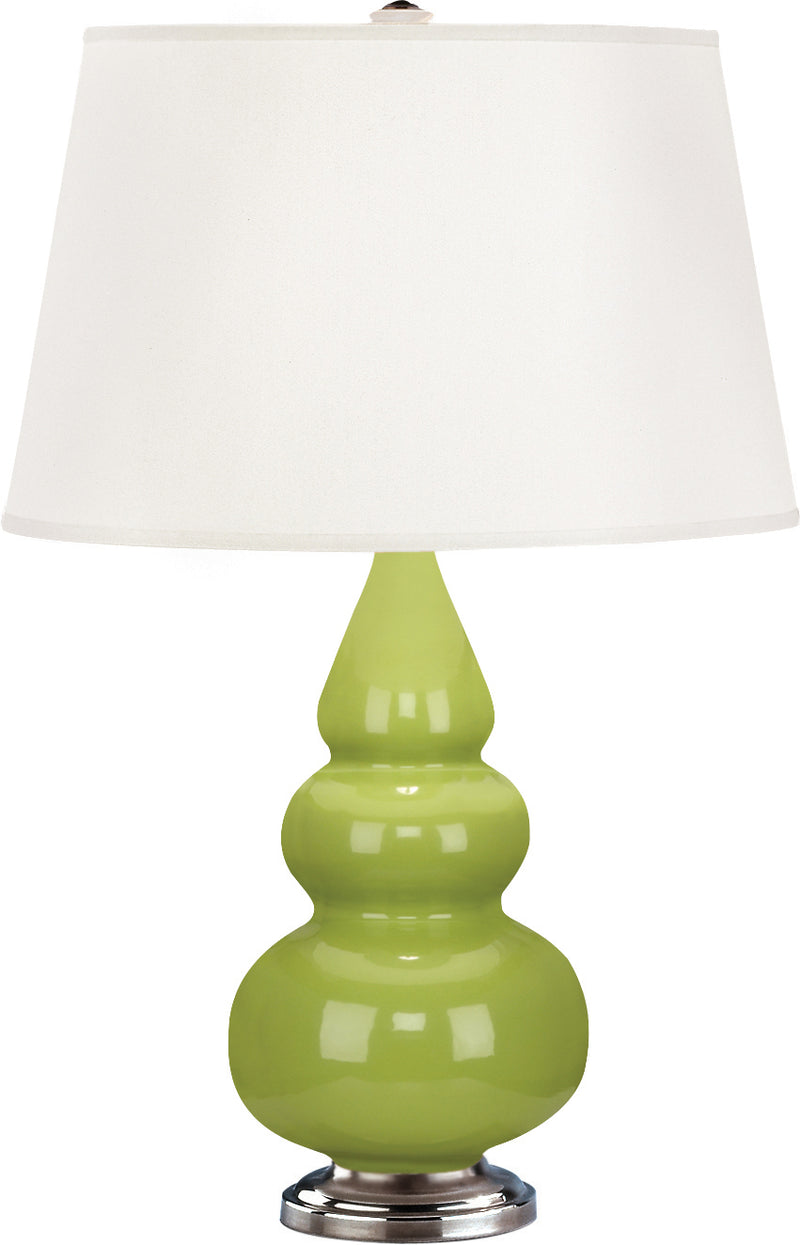Robert Abbey (283X) Small Triple Gourd Accent Lamp with Pearl Dupioni Fabric Shade