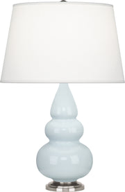 Robert Abbey (291X) Small Triple Gourd Accent Lamp with Pearl Dupioni Fabric Shade