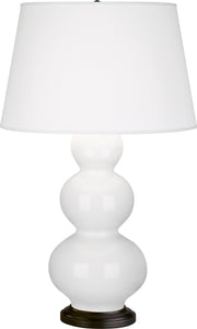 Robert Abbey (331X) Triple Gourd Table Lamp with Pearl Dupioni Fabric Shade
