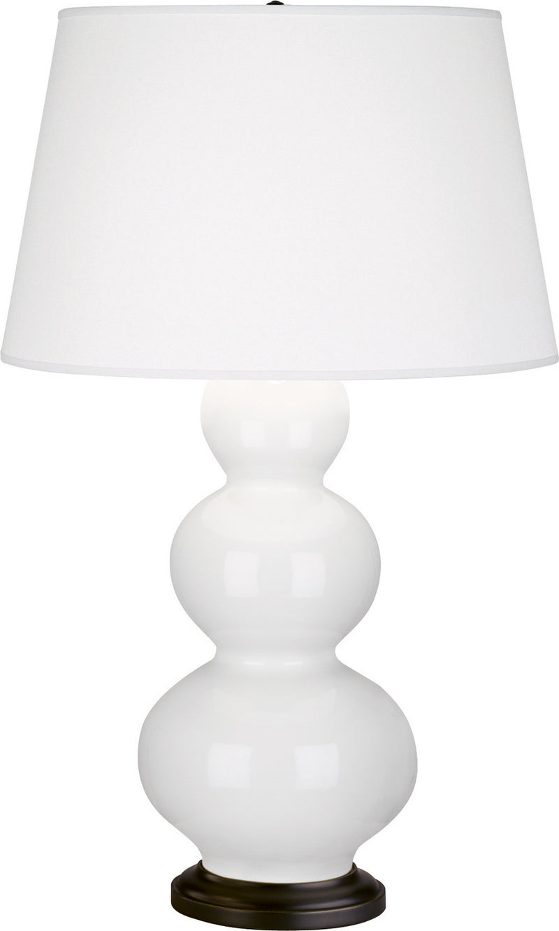 Robert Abbey (331X) Triple Gourd Table Lamp with Pearl Dupioni Fabric Shade
