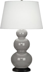 Robert Abbey (339X) Triple Gourd Table Lamp with Pearl Dupioni Fabric Shade