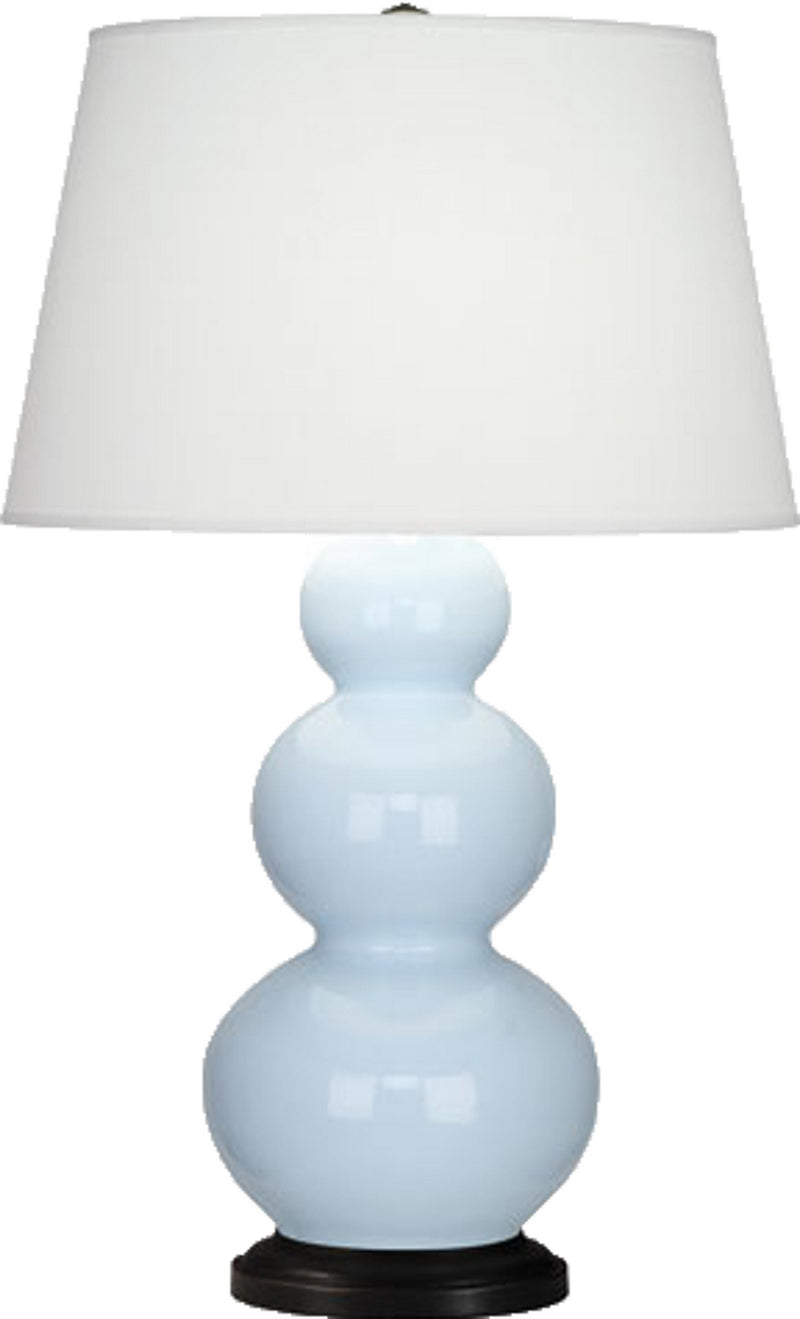 Robert Abbey (341X) Triple Gourd Table Lamp with Pearl Dupioni Fabric Shade