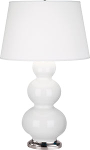 Robert Abbey (351X) Triple Gourd Table Lamp with Pearl Dupioni Fabric Shade