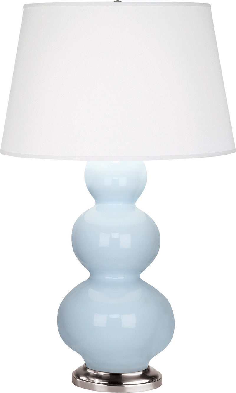 Robert Abbey (361X) Triple Gourd Table Lamp with Pearl Dupioni Fabric Shade