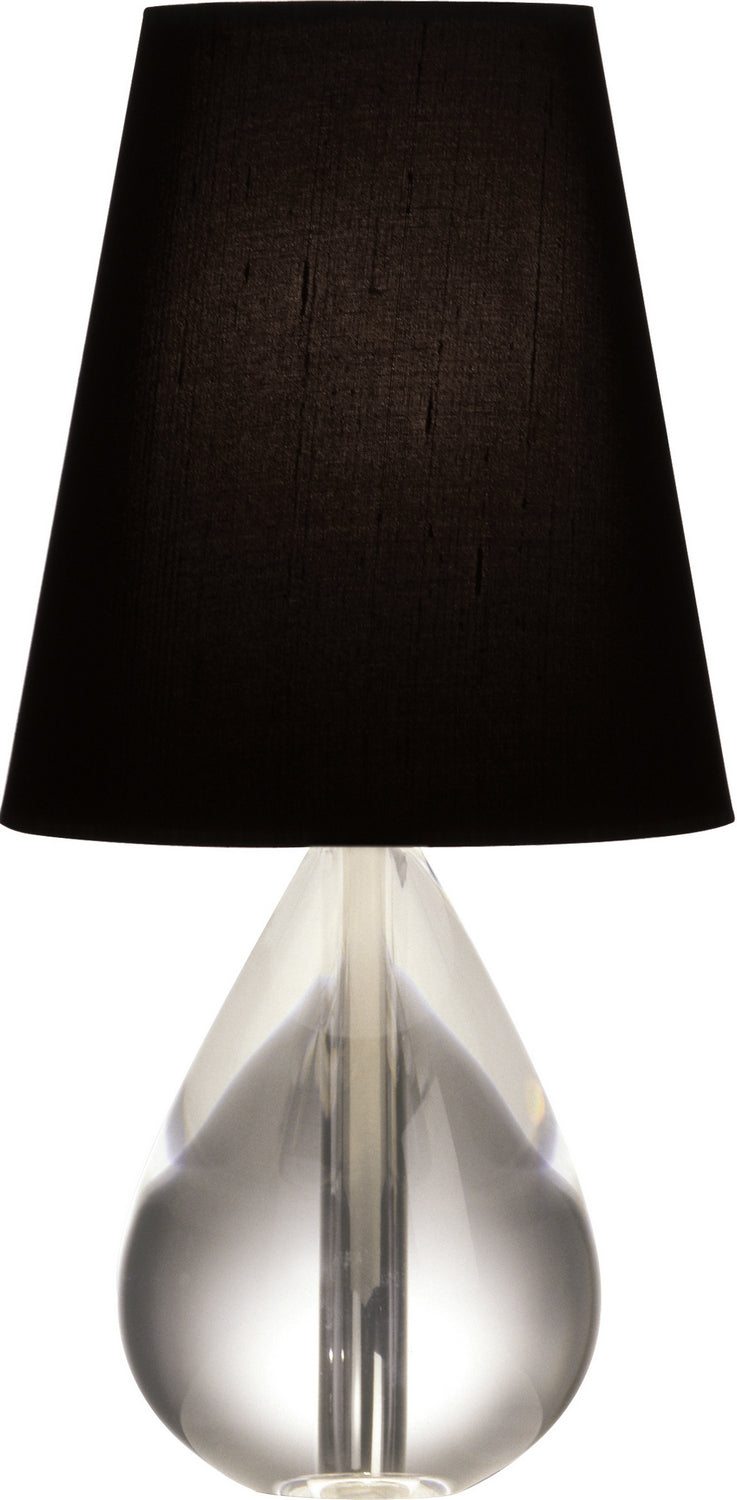Jonathan Adler Claridge Accent Lamp in Lead Crystal with Black Silk Dupioni Shade - Lamps Expo