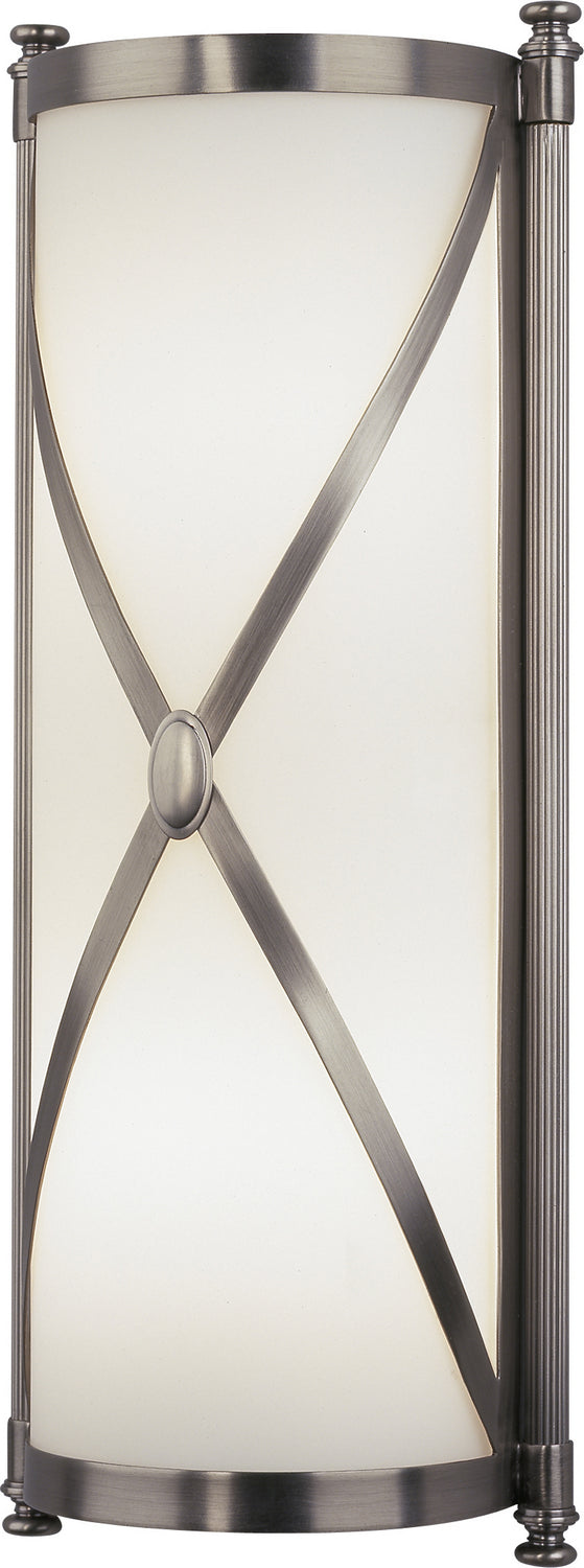 Chase Wall Sconce in Dark Antique Nickel with Frosted White Cased Glass Shade - Lamps Expo