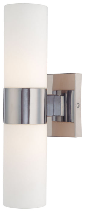 2-Light Wall Sconce in Chrome & Etched Opal Glass