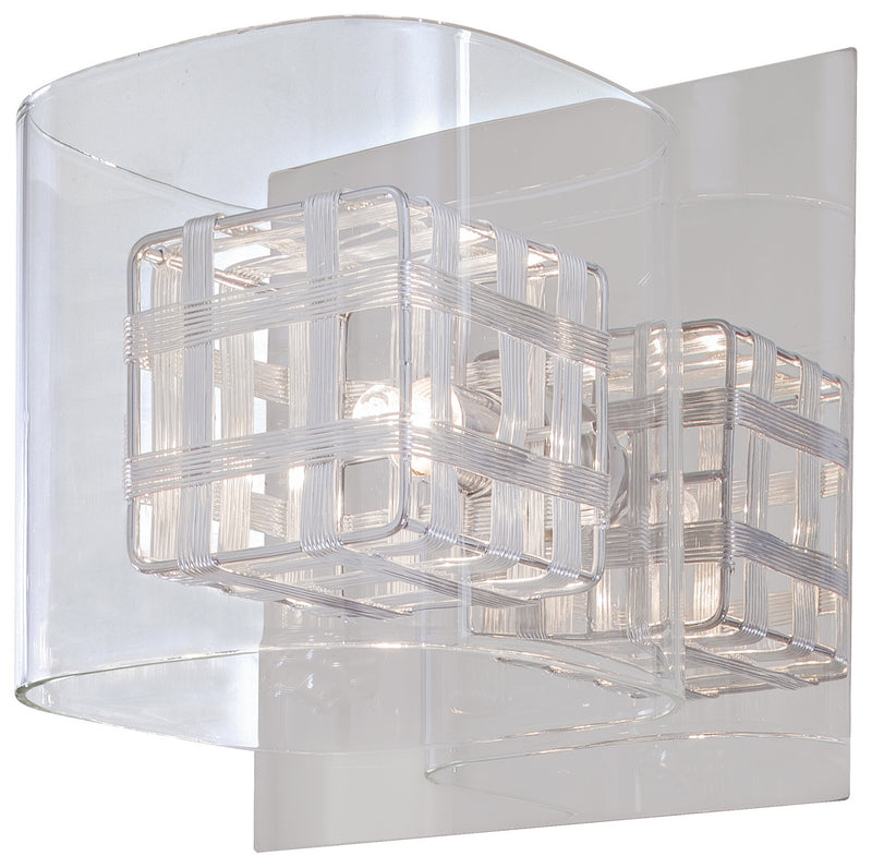 Jewel Box 1 Light Bath in Chrome with Chrome & Clear Glass