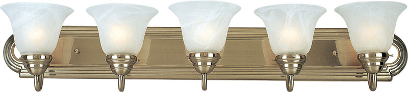 Essentials 5-Light Bath Vanity in Satin Nickel with Marble Glass