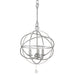 Solaris 3 Light Mini Chandelier in Olde Silver with Clear Glass Drops