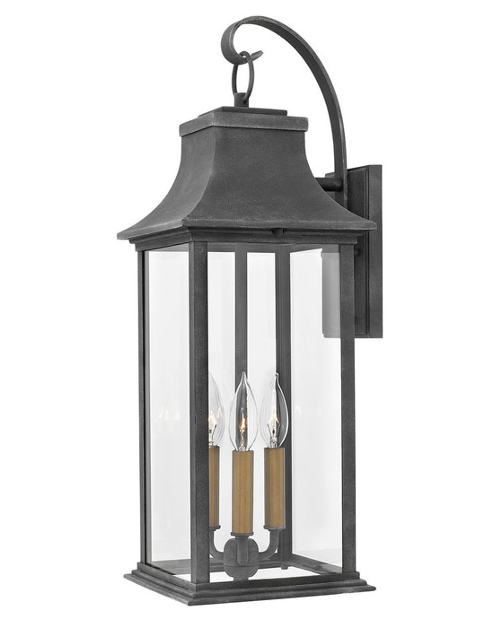 Adair Large Wall Mount Lantern in Aged Zinc