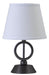 Coach 14 Inch Oil Rubbed Bronze Table Lamp with Off-White Linen Hardback