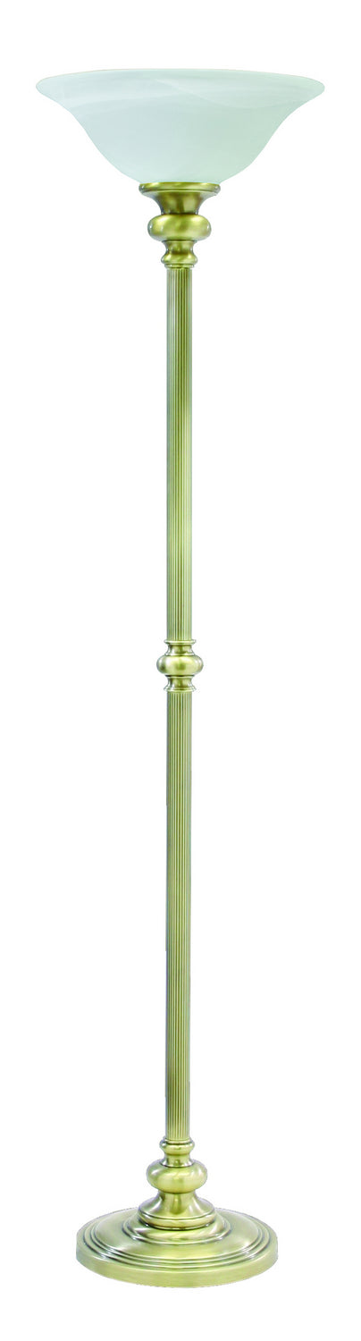 Newport 68.75 Inch Floor Lamp Antique Brass with Opal Art Glass Shade