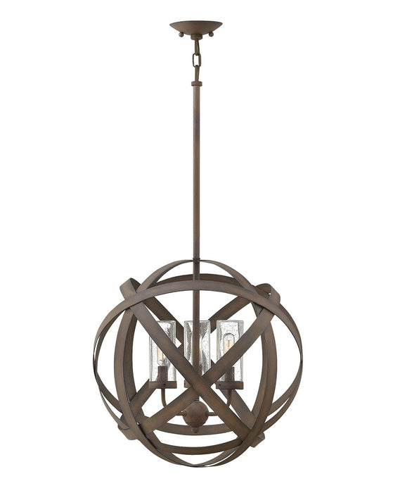 Carson Medium Orb Outdoor Chandelier in Vintage Iron