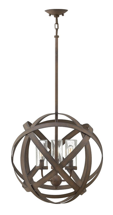 Carson Medium Orb Outdoor Chandelier in Vintage Iron