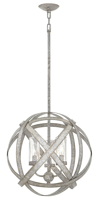 Carson Medium Orb Outdoor Chandelier in Weathered Zinc