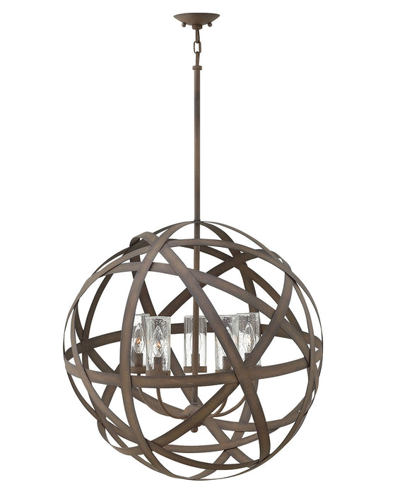 Carson Large Orb Outdoor Chandelier in Vintage Iron
