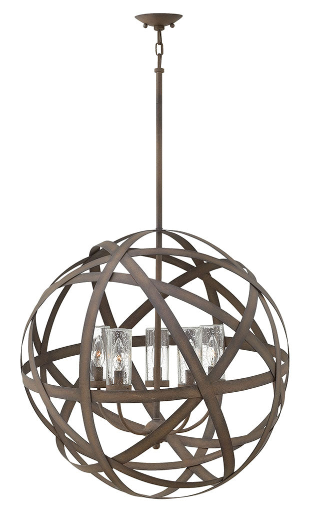 Carson Large Orb Outdoor Chandelier in Vintage Iron