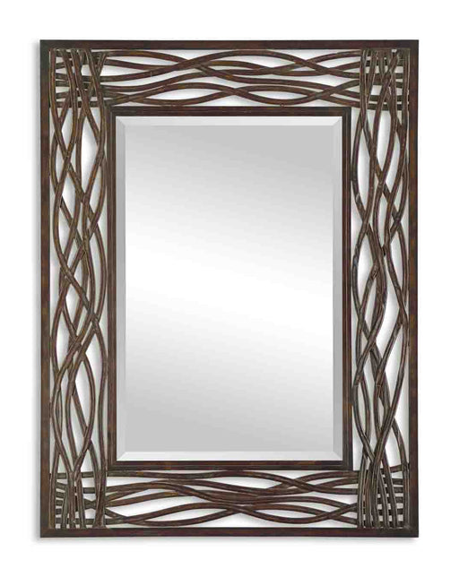 Uttermost's Dorigrass Brown Metal Mirror Designed by Grace Feyock